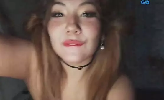 Cute Asian Girl Paints Her Tits and Slit with Brush